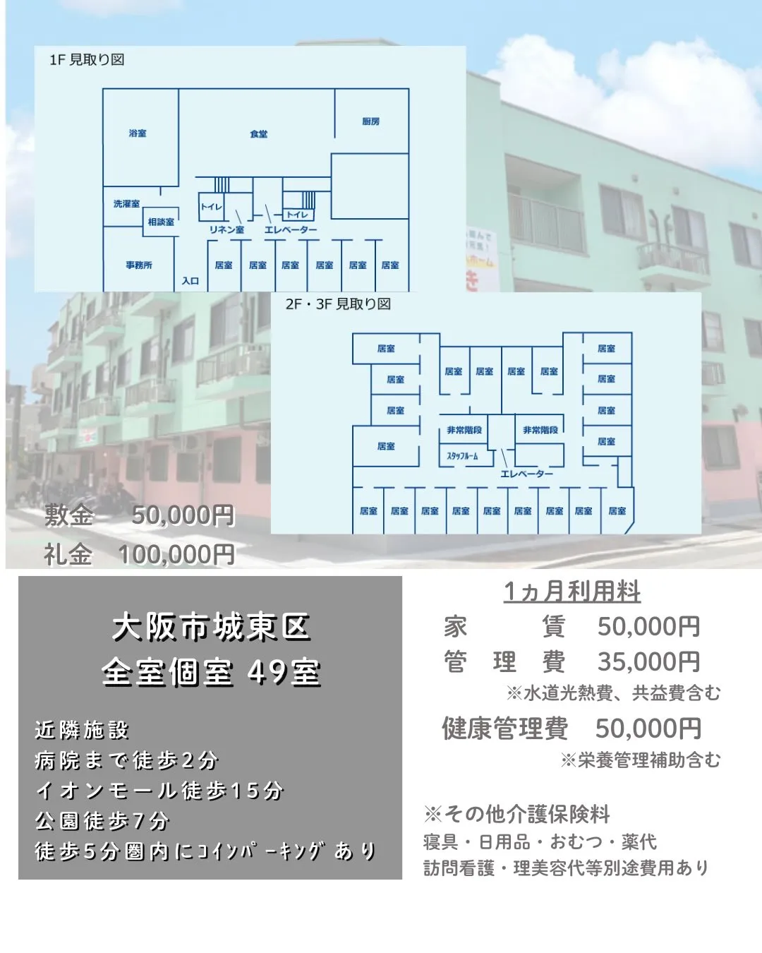 ♦大阪市城東区住宅型有料老人ホーム情報♦