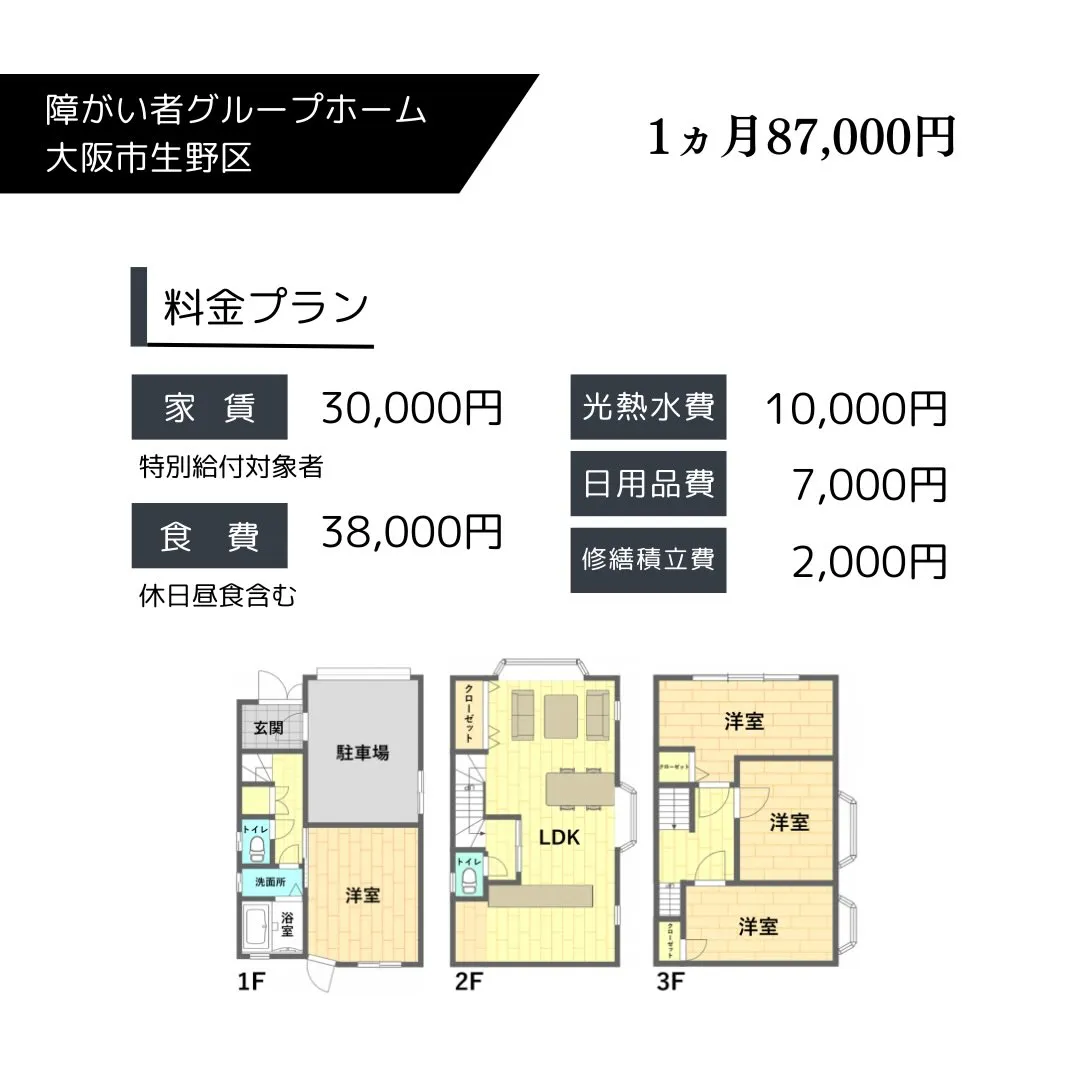 ♧大阪市生野区男性専用共同タイプグループホーム情報♧